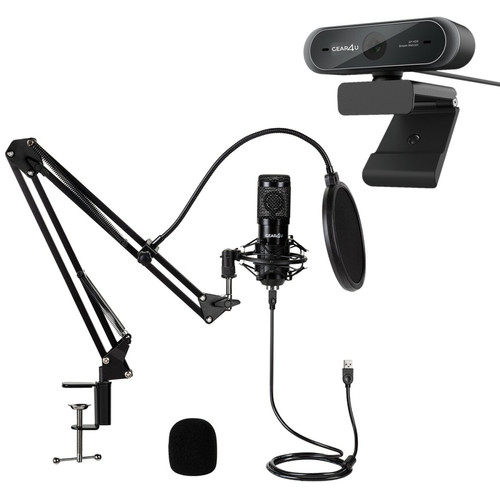 Gear4 -Pack Streaming GEAR4U Microphone ec Support de Bras Filtre Anti-Pop + Webcam Full HD 1080p pour Streamer Gear4  - Microphone PC