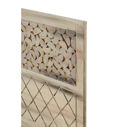 GEESE HOME - 10464-Tête de lit en bois de peuplier naturel, 145x60 cm - Têtes de lit Blanc