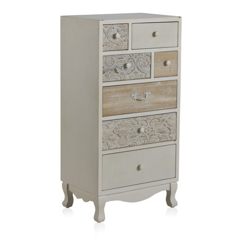 GEESE HOME - 7981-Commode en bois blanche 7 tiroirs GEESE HOME  - GEESE HOME