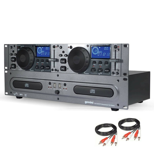 Gemini - GEMINI CDX-2250i Double Lecteur CD MP3 / CD AUDIO / USB + Câbles Gemini  - Deejing et Home Studio Instruments de musique