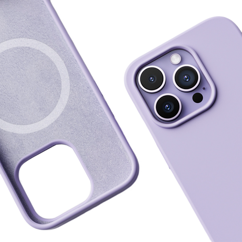 Coque, étui smartphone General Coque pour téléphone portable compatible avec la coque pour iPhone 14 Pro Max, coque en silicone liquide, antichoc, coque de téléphone ultra fine, aimant puissant, (violet)