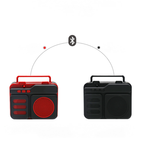 Hauts-parleurs Haut-parleur Bluetooth rétro FM Radio vintage avec volume fort, amélioration des basses, bon son, Bluetooth 5.0, carte TF, entrée AUX, clé USB pour la maison, les voyages en plein air, la fête, cadeau (noir)
