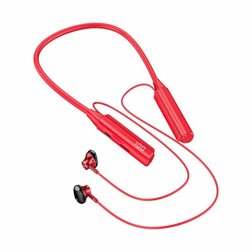 Generic - Casque Bluetooth Sans Fil Ai Smart Voice Control Neckband Earphones Smart Digital Display Headphones Rouge Generic  - Ecouteurs intra-auriculaires