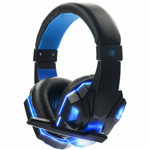 Generic - 3.5Mm Earphone Gaming Headset Gamer Casque De Jeu Stéréo Avec Microphone Led Noir Et Bleu - Gaming headset
