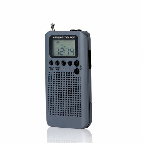 Generic - Hrd-104 Pocket Am Fm Radio Lcd Affichage Radio-Fréquence Numérique Mini Radio Stéréo Rechargeable Avec Haut-Parleur Gris Generic  - Petite enceinte Enceinte et radio