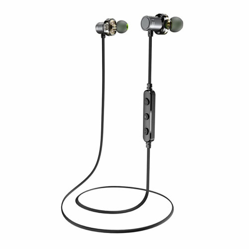 Generic - Awei X670Bl Casque Bluetooth Double Pilote Casque Sans Fil Super Bass Stéréo Son Écouteurs Avec Micro Gris Generic - Ecouteurs Intra-auriculaires Ecouteurs intra-auriculaires