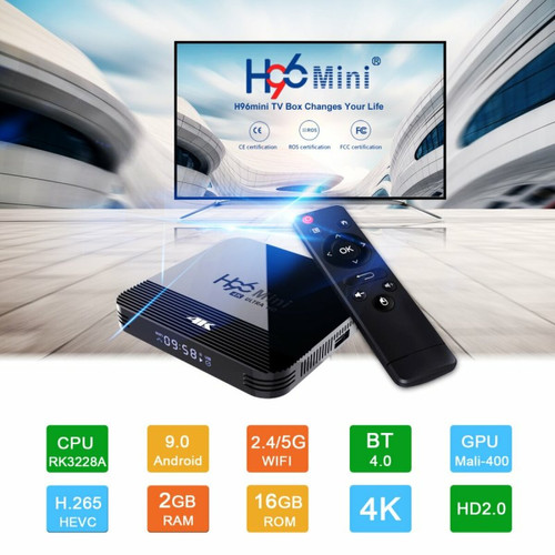 Generic - H96Mini Stb H8 2G 16G 4K Hd Tv Décodeur Rockchip Rk3228A Prise En Charge 2.4G/5G Wifi Android 9.0 Google Play Prise Américaine Generic  - Passerelle Multimédia