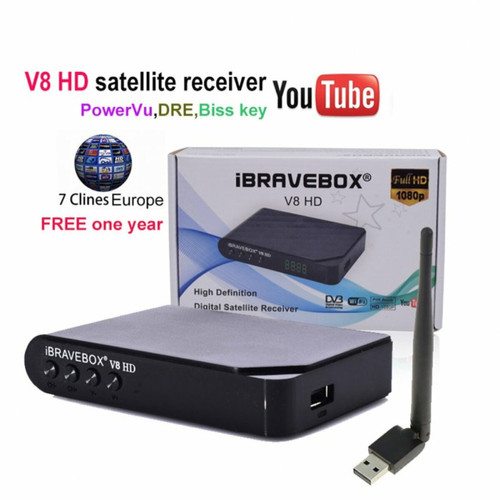 Generic - Ibravebox V8 Hd 1080P Dvb-S2 Récepteur De Télévision Web Par Satellite Numérique Gratuit Pvr Usb Wifi Prise Américaine Generic  - Box TV (Apple TV, Chromecast...)