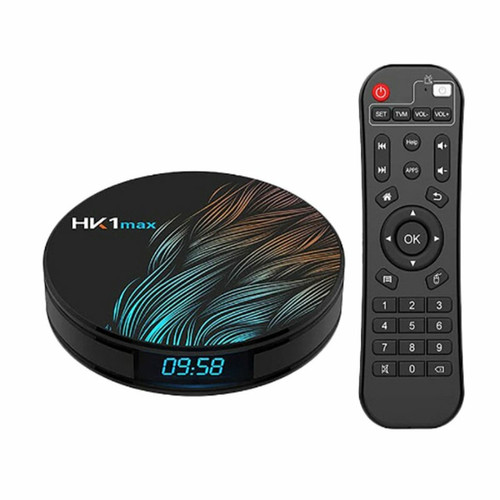 Passerelle Multimédia Generic Smart Tv Box Hk1 Max Android 9.0 Rockchip 4K Wifi Netflix Android Tv Set Top Box Noir 4 32G Avec Clavier I8