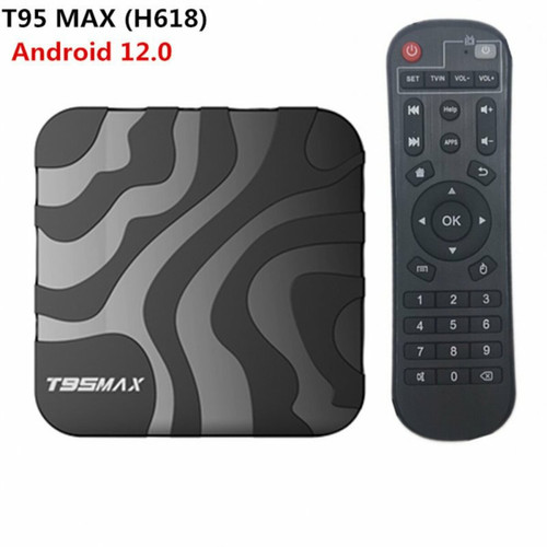 Generic -T95Max Android 12 Smart Tv Box H618 2.4G 5G Wifi Bluetooth-Compatible Network Set Top Box Noir Eu Plug 1 8G Generic  - Passerelle Multimédia