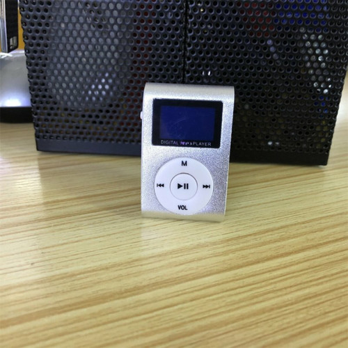 Generic - Mini Cube Clip-Type Lecteur Mp3 Affichage Rechargeable Portable Musique Haut-Parleur Avec Écouteur Câble Usb Argent Generic  - Son audio