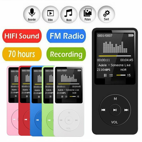 Generic Bluetooth Mp3 Music Player Lossless Portable Fm Radio Externe Ultra-Mince Étudiant Enregistreur Mp3 Rose 4 Go