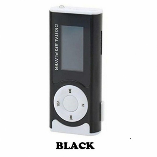 Generic - Lecteur De Musique Mp3 Écran Lcd Rechargeable Avec Casque Support De Lumière Led Externe Micro Tf Carte Sd Noir Generic  - Lecteur MP3 / MP4 Bluetooth