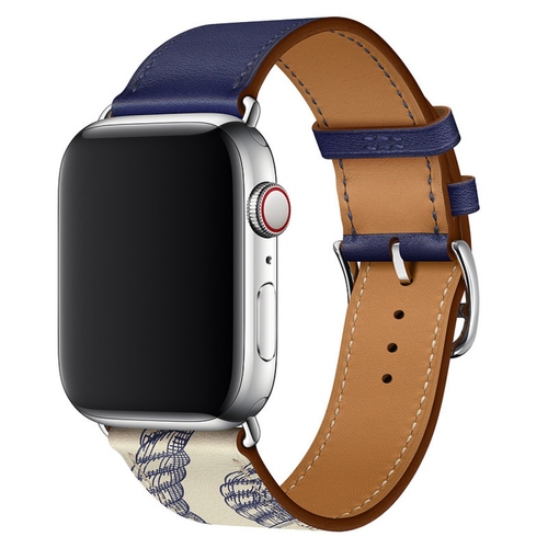 Generic - Bande de boucle en cuir de haute qualité bande de montre Apple 12 encre bleu 42 mm ou 44 mm ou 45 mm Generic  - Objets connectés