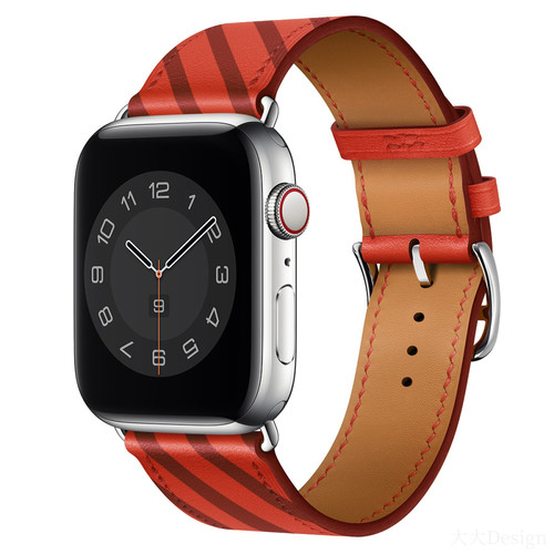Accessoires bracelet connecté Generic Bande de boucle en cuir de haute qualité bande de montre Apple 3 prune rouge 42 mm ou 44 mm ou 45 mm