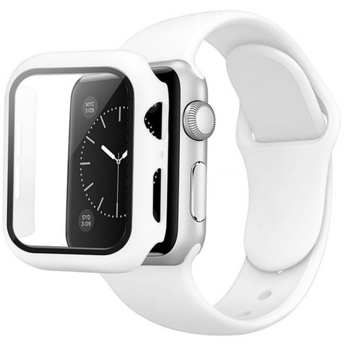 Generic - Verre + boîtier + sangle pour Apple Watch Band White 41 mm S - m Generic  - Objets connectés