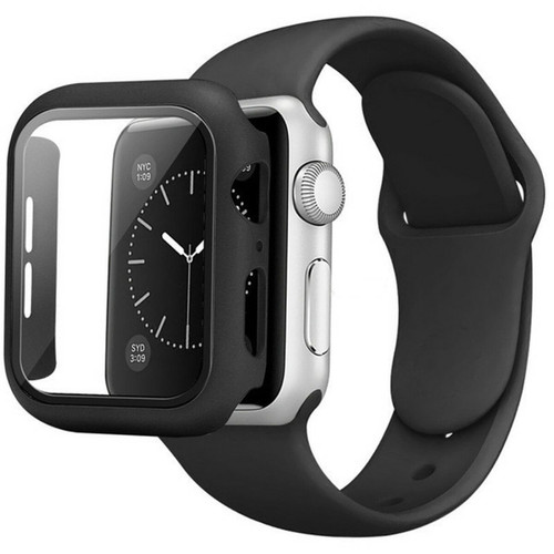 Generic - Verre + boîtier + sangle pour Apple Watch Band Black 38 mm S - m Generic  - Accessoires bracelet connecté