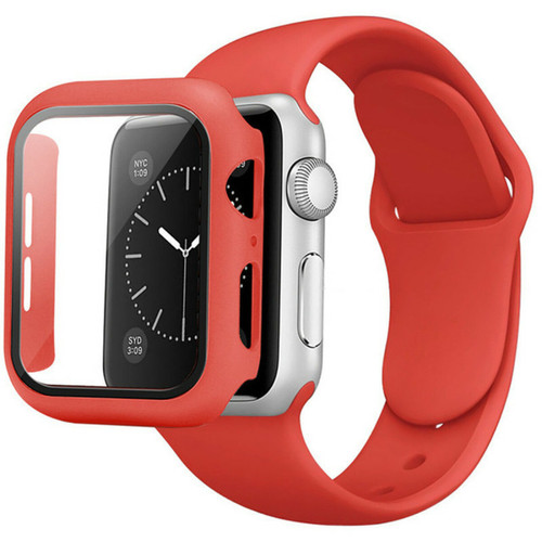 Generic - Verre + boîtier + sangle pour Apple Watch Band Red 40mm S - m Generic  - Montre et bracelet connectés