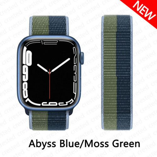 Generic - Sangle de boucle en nylon pour la bande de montre Apple Blue Moss Green 38 mm 40 mm 41 mm Generic  - Marchand Valtroon
