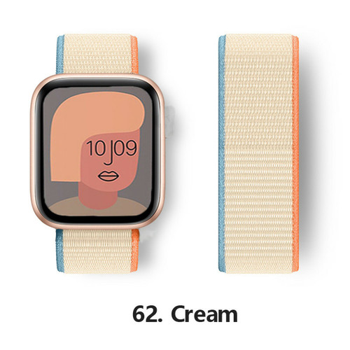 Generic - Sangle de boucle en nylon pour Apple Watch Band 62 Cream 38mm 40mm 41 mm Generic  - Objets connectés