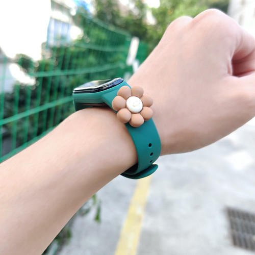 Generic - Bande de montre en silicone Xiaomi Fleur vert foncé pour Mi Band 6 NFC Generic  - Marchand Valtroon