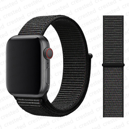 Generic - Sangle de boucle en nylon pour Apple Watch Band 1 Black Red 38 mm 40mm 41 mm Generic  - Montre et bracelet connectés