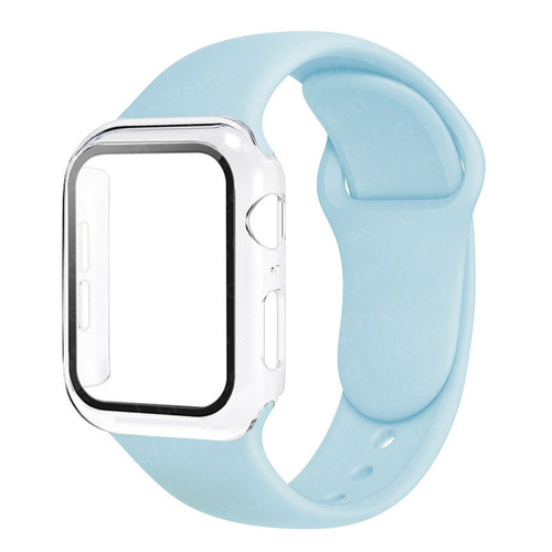Generic - Verre + boîtier + sangle pour Apple Watch Band Fog Blue 40mm Series 654 SE Generic  - Montre et bracelet connectés