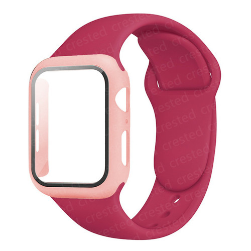 Generic - Verre + boîtier + sangle pour pomme de vue Apple Watch Pomegranate 41 mm Series 7 Generic  - Montre et bracelet connectés