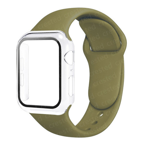 Generic - Verre + boîtier + sangle pour Apple Watch Band Dark Olive 38mm Series 321 Generic  - Objets connectés