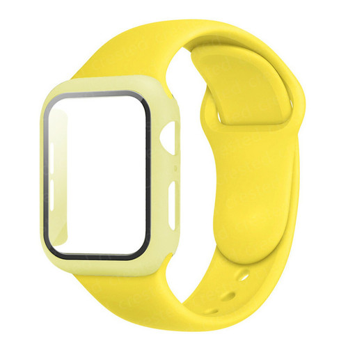 Generic - Verre + boîtier + sangle pour Apple Watch Band Yellow 41 mm Series 7 Generic  - Objets connectés