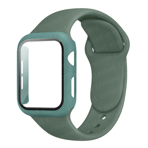 Generic - Verre + boîtier + sangle pour Apple Watch Band Pine Green 44mm Series 654 SE Generic  - Montre et bracelet connectés