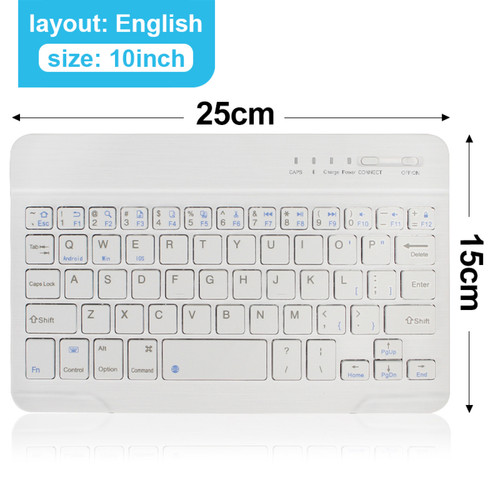 Generic - Mini Bluetooth Clavier Clavier sans fil 10 en anglais blanc Generic  - Mini clavier sans fil