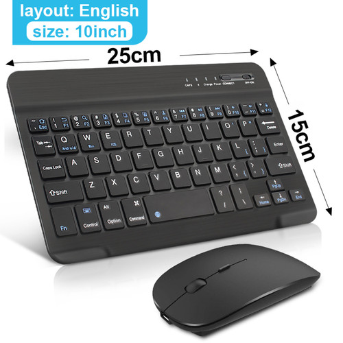 Generic - Mini mini clavier Bluetooth rechargeable de souris 10 en noir anglais Generic  - Marchand Valtroon