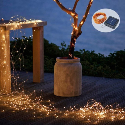 Décorations de Noël 1 Set LED Guirlande Lumineuse  Électrosolaire et Étanche avec 200  Lampes  pour l’Espace Extérieur  20 m - Multicolore