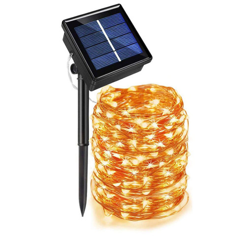 Generic - 1 Set LED Guirlande Lumineuse  Électrosolaire et Étanche avec 220  Lampes  pour l’Espace Extérieur  22  m - Blanc Chaud Generic - Guirlande Solaire extérieur Décoration