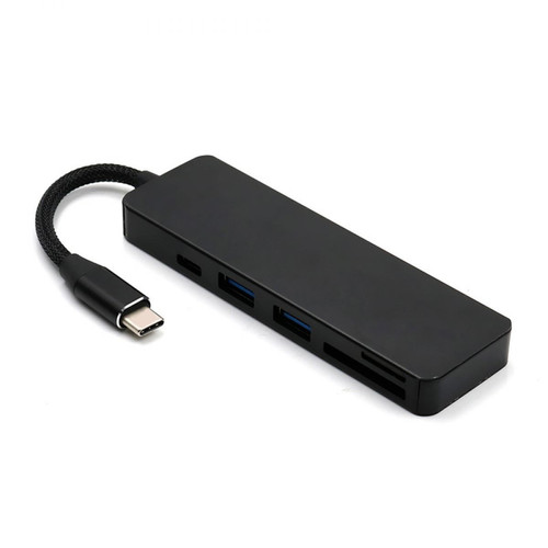 Generic - Adaptateur multi-port 5-en-1 USB C Hub avec 1 port USB 3.1 et 2 ports USB 3.0 Lecteur de carte SD TF pour appareils de type C1393 Generic  - Adaptateur carte sd usb