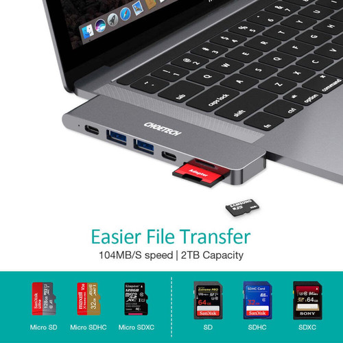 Hub Adaptateur multiport USB-C CHOETECH 7 en 2 compatible MacBook Pro