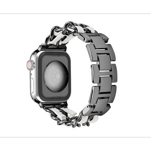 Generic B24 Black and White Watch Bracelets de rechange 41mm 40mm 40mm 38mm Color-bloquant la corniche en métal pour Apple Iwatch 7654321 SE