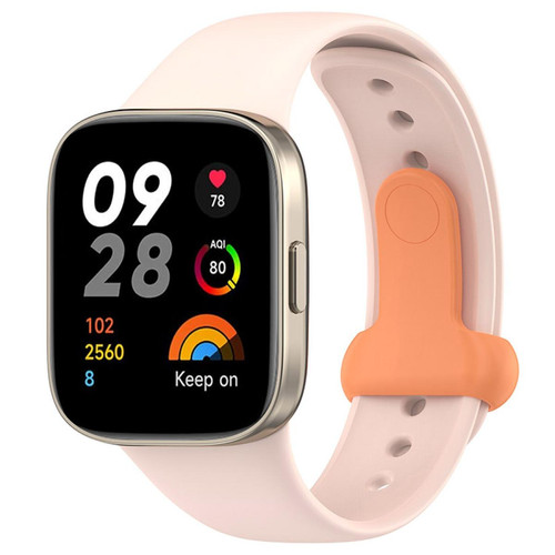 Generic - Bracelet pour Montre Connectée en Silicone-Rose clair+boucle orange-pour Redmi Watch3 Mi Watch Lite3/7 Generic  - Objets connectés