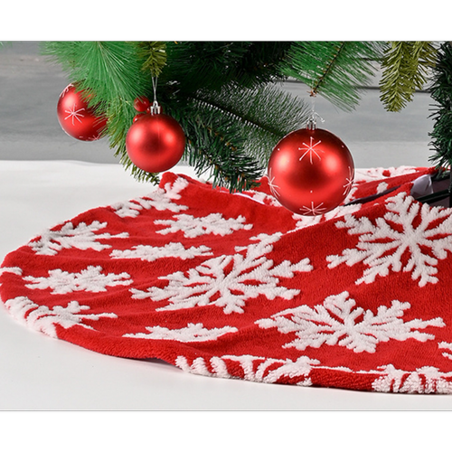 Generic C199 120 cm décoration de Noël décoration de neige flocon peluche jacquard arbre jupe jupe sapin de Noël arbre de noël décoration de fond