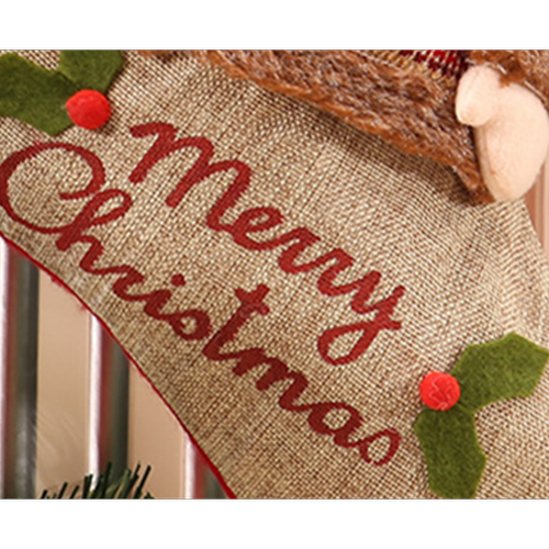 Generic C326 Noël 3D Old Homme Chaussettes Sac-cadeau Sac de Noël Arbre de Noël Cheminée Pendentif Sac de Noël Sac-cadeau de bonbons pour fête de Noël