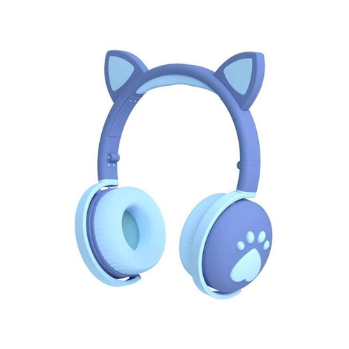 Generic - Casque Bluetooth sans fil pour enfants avec empreinte bleue - Casque Bluetooth Casque