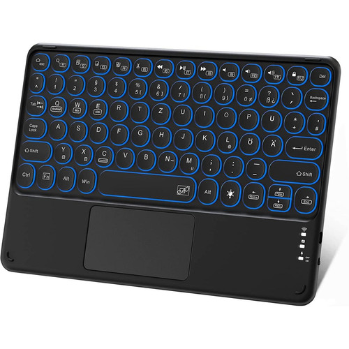 Noir Mini clavier pliant Pavé tactile Compatible Bluetooth 3.0 Clavier sans  fil pliable pour Windows, android, tablette ios Ipad Téléphone