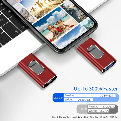 Generic - Clé USB pour iPhone/ordinateur 64 Go Memory Stick (64 Go, rouge) peut stocker des fichiers et des photos Generic  - Cle usb iphone