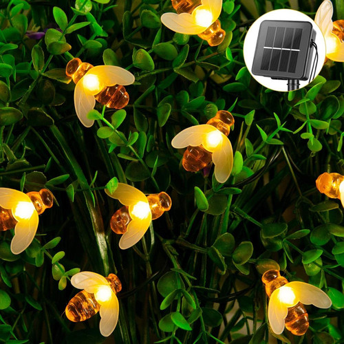 Generic - Guirlande lumineuse solaire pour abeilles d'extérieur 31 pieds 50 LED avec 8 modes d'éclairage, lumières solaires étanches pour patio, jardin, pelouse, mariage, fête de Noël (blanc chaud) - Guirlandes lumineuses
