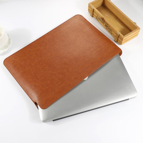 Housse, étui tablette Housse de protection en cuir + PU pour ordinateur portable 2019 nouvelle version Macbook 16 pouces - Marron