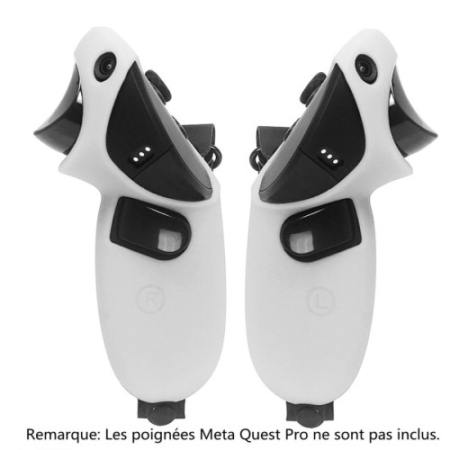 Generic Housse de protection en silicone Grip Protective Cover pour poignée de jeu VR Accessoires pour Meta Quest Pro (Blanc)