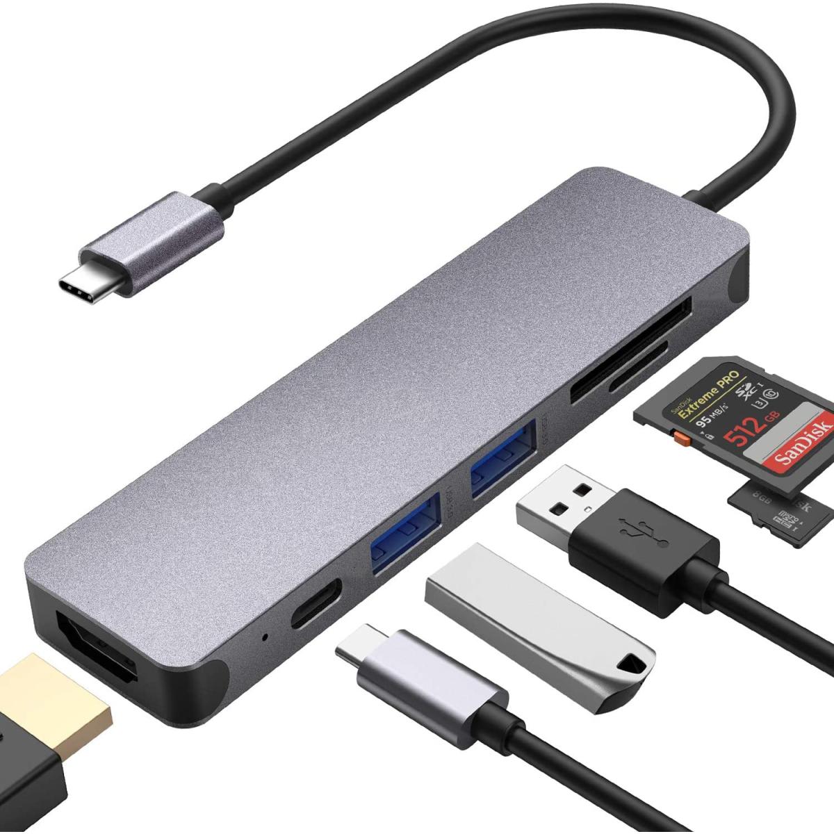 Generic - Hub USB C Hub 6-EN-1 Type C avec alimentation 100 W PD