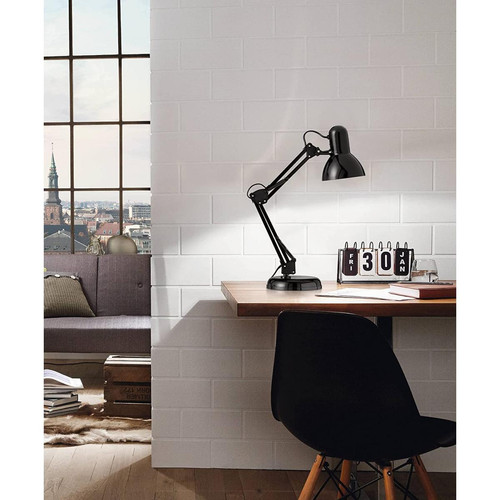 Generic Lampe de table de chevet au style industriel, flexible à ajuster, lampe de lecture en métal noir avec interrupteur, douille E14