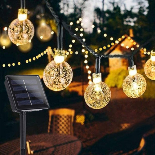 Generic - Lampes solaires de jardin, 50 LED 24 pieds 8 motifs guirlandes étanches lumières extérieures jardin cour fête de famille mariage décoration de Noël éclairage décoratif - Guirlandes lumineuses